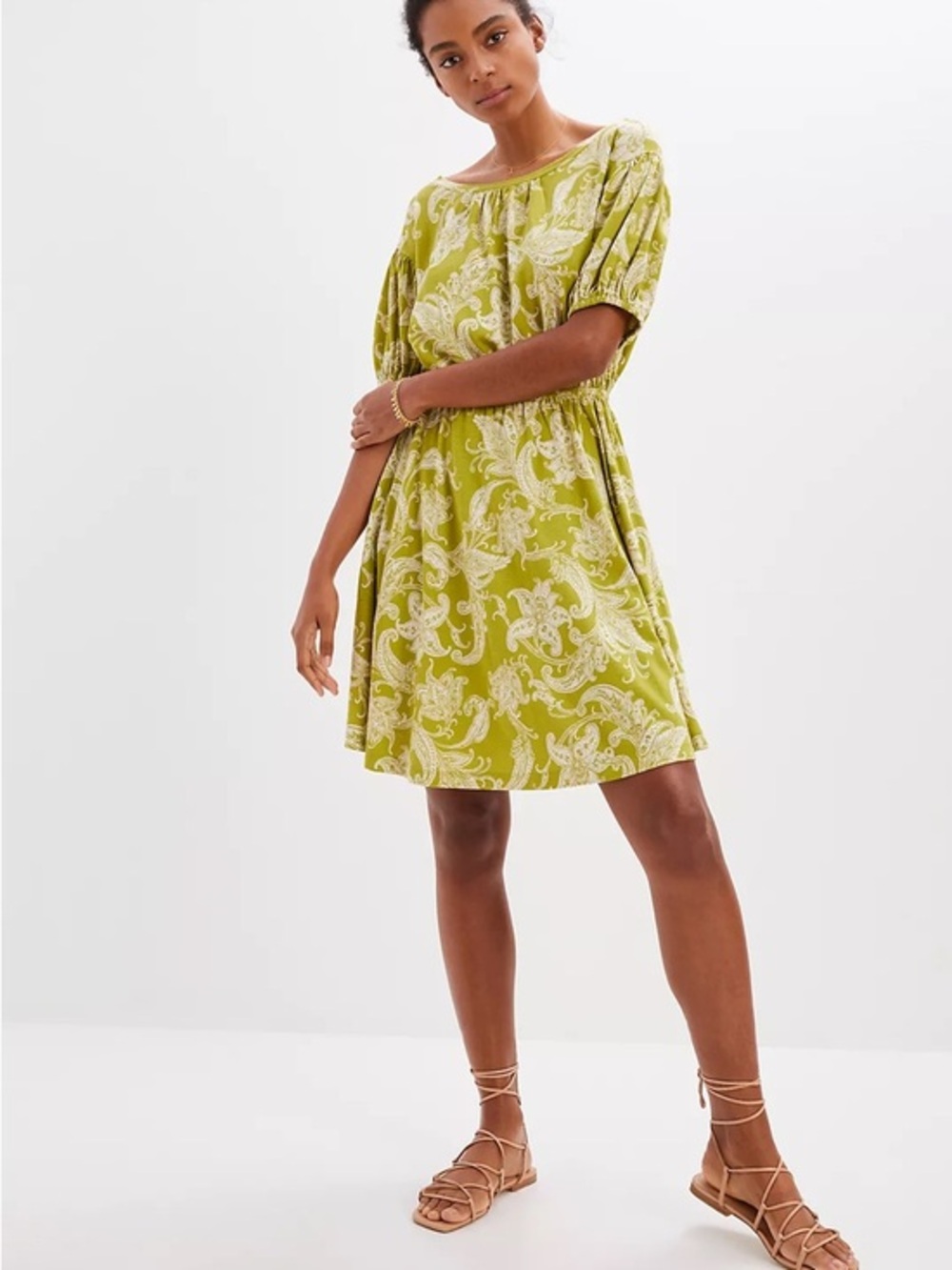 Daily Practice by Anthropologie Mini Dress in Green and White Size Small